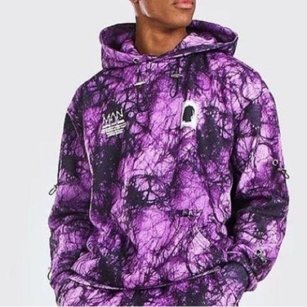 Burna boy boohoo 2020 limited edt. Purple Tie-Dye Hoodie Sz m
